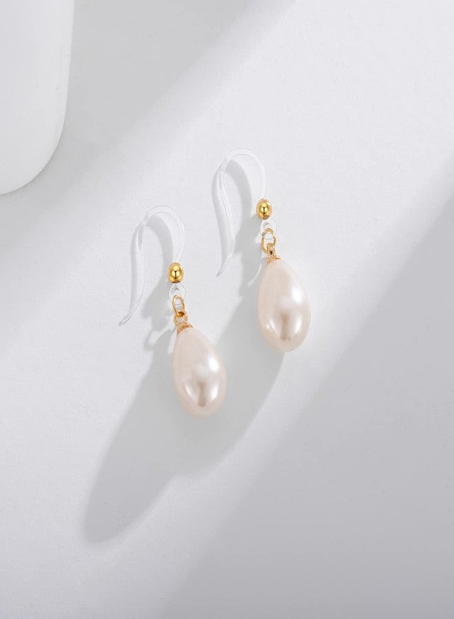 KMEOSCH Plastic Earrings for women, KMEOSCH Lightweight Elegant Drop Dangle Pearl Earrings on Hypoallergenic Plastic Hooks for Sensitive Ears - Image 3